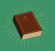 Illustrative book with a cross vector