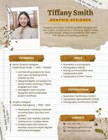 Brown Paper Scrapbook Graphic Designer Resume template