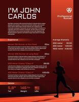 Maroon Orange Runner Athlete Resume Template