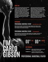 Black Orange Athlete Resume Template