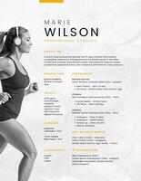 Minimalist Professional Athlete Resume template