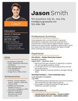 Fresh Graduate Coach Resume template