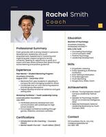Fresh Graduate Coach Resume template