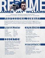 American Football Athlete Resume template