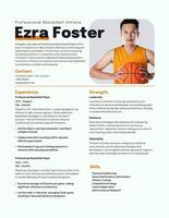 Basketball Athlete Resume template