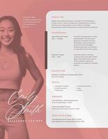 Minimalist Pink Personal Trainer Resume template