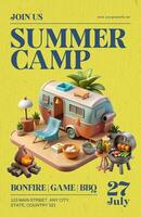 summer camp kids poster template design ideas