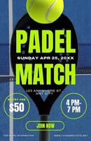 padel tournament announcement poster design template