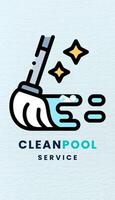 Blue Illustration Pool Cleaner Business Card template