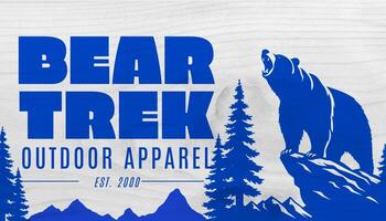 Outdoor Apparel Business Card with Silhouette of a Roaring Bear template