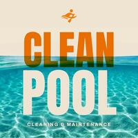 minimalist pool care for square business card template