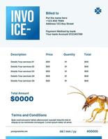 White and Blue Pest Control Invoice Template