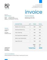 Minimalist Pool Cleaner Service Invoice template
