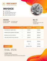 Orange Yellow Pest Control Invoice template
