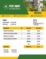 Green Yellow Pest Control Invoice template
