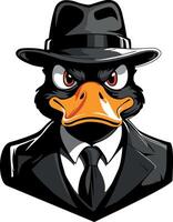 angry gangster duck vector