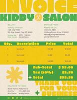 Kids Haircut Salon Invoice template