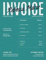minimalist blue invoice template design ideas