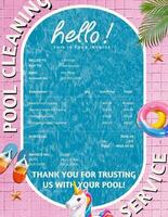 blue pool cleaning service template design ideas 