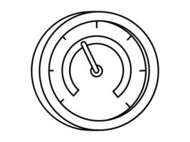 Hand drawn cute outline illustration of rating scale. Flat speedometer with indicator line art doodle. Credit score icon. Progress assessment. Measuring financial risks. Quality bar. Isolated. vector