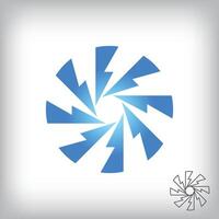 Circular lightning energy logo. Unique design identity. Geometric technology flat logo template. vector