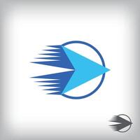 Forward play sign logo. Unique design identity. Geometric technology flat logo template. vector