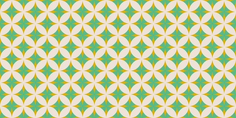 Trendy groovy geometric seamless pattern with round silhouettes, curved lines, triangles, circles, lattice, grid. Abstract minimal flat vintage background. Repeated texture in psychedelic style.