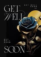 Black Get Well Soon Card Template Portrait Version