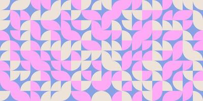Abstract vintage geometric seamless pattern in Bauhaus style with vibrant colors and shapes. Simple 80s background. vector