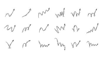 Set of hand drawn arrows. illustration. Isolated on white background. vector