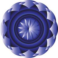 Elegant Blue Mandala with Intricate Floral Design vector