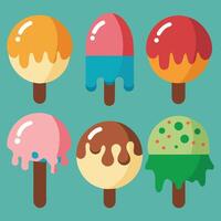 A set of five melted ice cream Design vector
