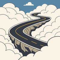 Road through the clouds A surreal journey vector