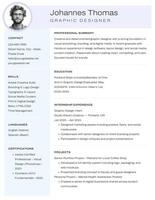 Fresh Graduate Resume Graphic Designer template