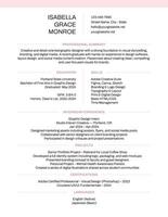 Fresh Graduate Resume Graphic Designer template