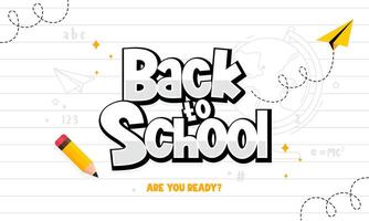 Back to School Banner for Kids and Students Featuring Playful Typography and Pencil vector