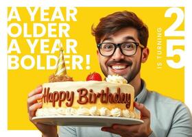 Yellow Birthday Party Invitation Card template
