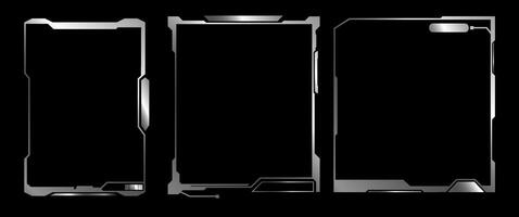 Silver Cyber frame design, Cyberpunk, Futuristic frame fro use vector