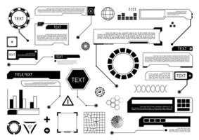 Futuristic Chart Element Desig, Cyber Interface Template, Digital Text Box. vector