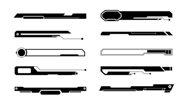 futurista ciber línea, negro cyberpunk diseño estilo, tecnología frontera línea vector