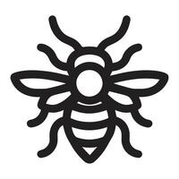 Black and White Honeybee Line Art Design vector