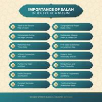 Islamic Arabic Style Infographic Template with 14 Data Points and Arabic Design Elements vector