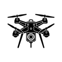 Flying drone symbol with camera in minimal. vector