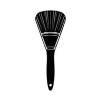 This is a simple, black and white graphic of a paintbrush. vector