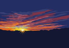 Sunset dusk background vector
