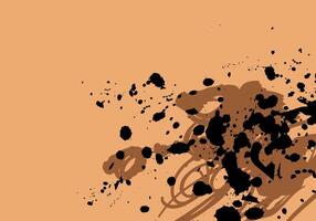 Abstract background with doodles and ink drops vector