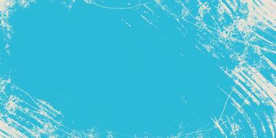Abstract Grunge Textured Winter Frame in Icy Blue Tones. Vintage ice skating backdrop with scratch marks and torn edges perfect for cards, web, print, covers vector