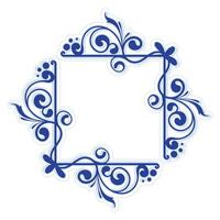 Beautiful Floral Frame with Decorative Swirls. Vintage flourish calligraphic corners and dividers in baroque style. Perfect for invitations, stationery, greeting cards, certificates borders, frames vector