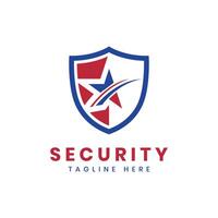 star security logo design modern minimal concept creative shield star shape for security service vector