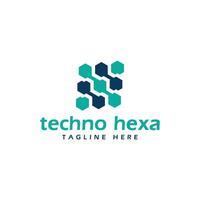technology hexagon bits pixels tech creative modern minimal concept vector